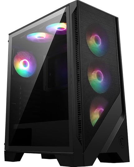 MSI MAG Forge 120A Airflow Premium Gaming PC Case: Auto RGB Fan, Vertical GPU Bracket, Side Air Vents, 360mm Radiator Support, 4mm Thick Tempered Glass, Supports Up to 8 Fans