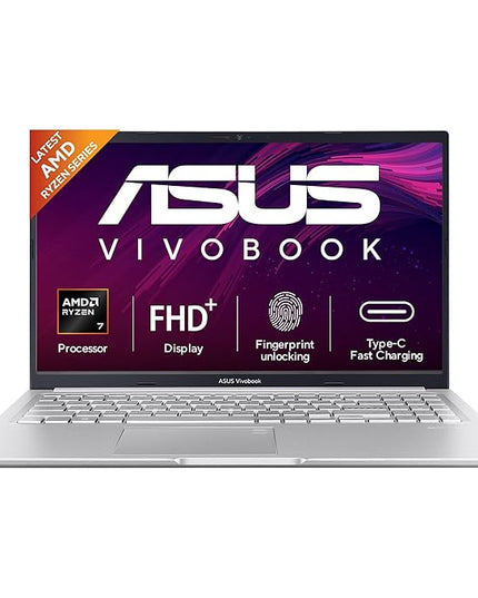 ASUS Vivobook 15 (2026),AMD Ryzen 7 170,Fingerprint Sensor,16GB RAM,512GB SSD,FHD, 15.6",(39.6 cm),Windows 11,M365 Basic(1 Year)* Office 2024, Cool Silver,1.70 kg, M1502NAQ-BQ121WS,Thin & Light Laptop