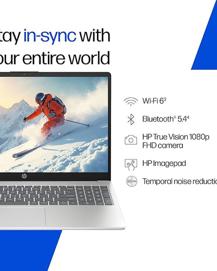 HP 15, 13th Gen Intel Core i3-1315U (8GB DDR4, 512GB SSD), FHD, Micro -Edge, Anti-Glare, 15.6''/39.6cm, Win11, M365* Office24, Silver, 1.59kg, fd0624tu, FHD Camera, UHD Graphics Laptop
