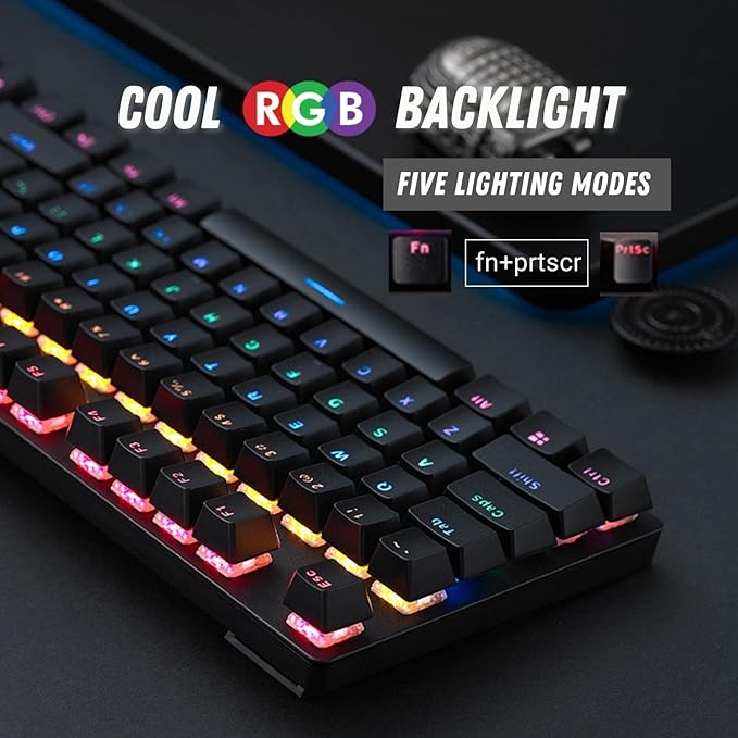 RAPOO V500 PRO Full Size RGB Mechanical USB-A Gaming Keyboard -Spill Resistant, Anti-Ghosting, Conflict Free Design, Compatible with Windows, macOS - Black
