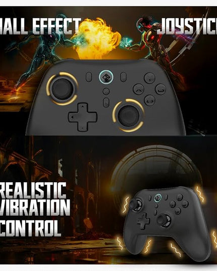 Cosmic Byte Blitz Wireless + Wired Controller for PC, Hall Effect Joystick & Triggers, 1000Hz Polling Rate, Adjustable Vibration, Turbo & Auto Turbo (Black)