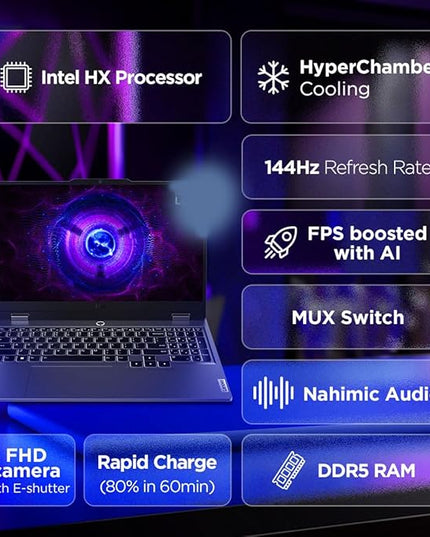 Lenovo LOQ Intel Core i7-13650HX 15.6" (39.6cm) 144Hz 300Nits FHD Gaming Laptop (16GB/512GB SSD/Win 11/NVIDIA RTX 3050 6GB Graphics/100% sRGB/Office 24/1Yr ADP Free/Grey/2.4Kg), 83DV018PIN