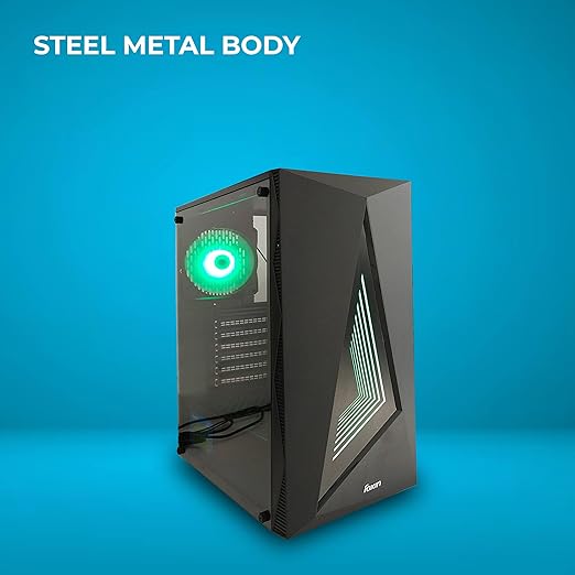 FOXIN PLUTONIOUM DESKTOP COMPUTER CASE G2 STRUCTURE STEEL BODY USB 3.0 HD AUDIO METALLIC BLACK