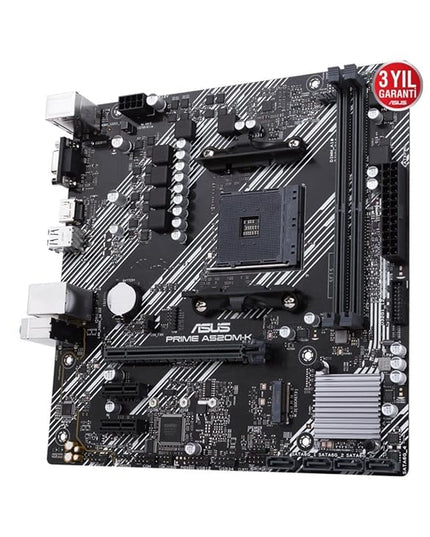 ASUS Prime A520M-K (AMD AM4 DDR4 Socket for AMD Ryzen 5000/5000 G/ 4000 G/ 3000) Micro ATX Motherboard with M.2 Support 1Gb Ethernet HDMI/D-Sub SATA 6Gbps and USB 3.2 Gen 1 Type-A