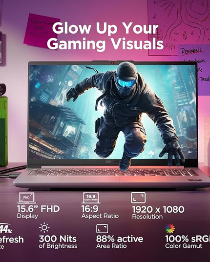 Lenovo LOQ Essential AMD Ryzen 7 170 | NVIDIA RTX 3050 6GB (16GB RAM/512GB SSD/144Hz Refresh Rate/15.6" (39.6cm)/Windows 11/Office Home 2024/3 Mon. Game Pass/Grey/1.8Kg), 83S000CRIN Gaming Laptop