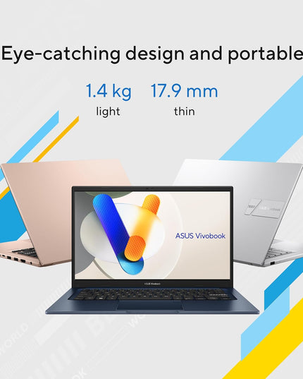 ASUS Vivobook 14 (2025), (i5-14th Gen) Intel Core 5 120U,Fingerprint Sensor,8GB RAM,512GB SSD,FHD, 14", (35.5 cm),Win11,M365 Basic(1Y) Office 24, Silver, 1.4 Kg, X1404VAP-EB1521WS, Thin & Light Laptop