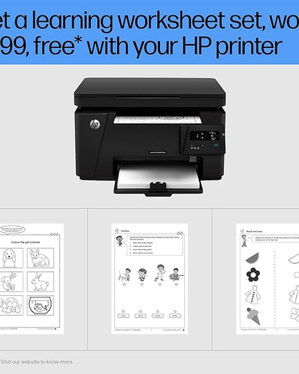 HP LaserJet Pro MFP M126a, Print, Copy, Scan, Hi-Speed USB 2.0, Up to 21 ppm, 150-sheet Input Tray, 100-sheet Output Tray, 8000-page Duty Cycle, 700-page Yield, Black and White, CZ174A