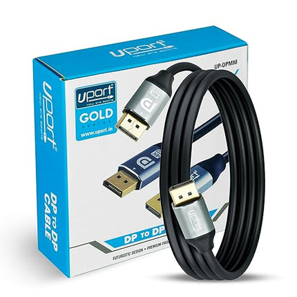 1.8 Mtr Display Port 2.0 Cable Dp to Dp Cable, 4K@60Hz UHD Resolution, 18 GBPS Transmission Speed, Compatible with Laptop, TV, Projector and Monitor, Male to Male