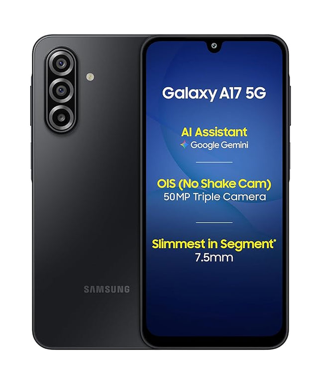 Samsung Galaxy A17 5G (Black, 8GB RAM, 128GB Storage) | 50 MP No Shake Camera | Gemini Live | Circle to Search | Super AMOLED | Corning Gorilla Glass Victus | 7.5mm Sleek | AI