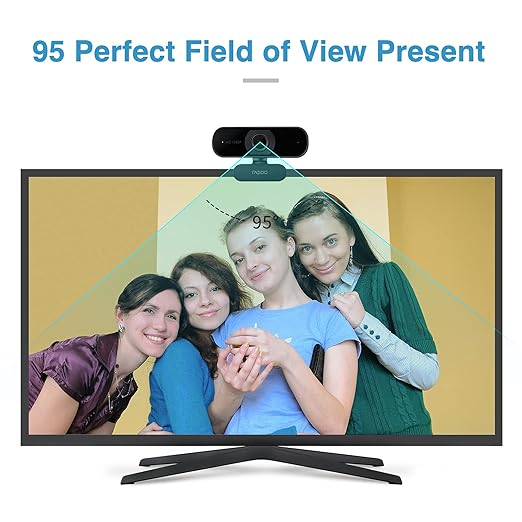 1080P Web Camera, HD Webcam with Microphone, Rapoo C260 USB Computer Camera, Built-in Dual Noise Reduction Mics, 95-degree Wide Angle, Plug and Play, for Zoom/Skype/Teams, Conferencing and Video Calls