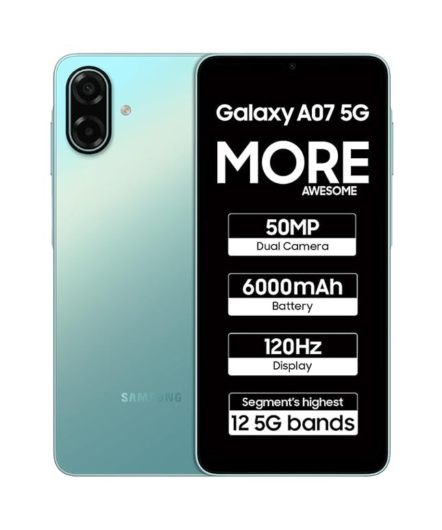 Samsung Galaxy A07 5G Smartphone (Light Violet, 4GB RAM, 128GB Storage) | 120Hz Refresh Rate | Massive 6000mAh Battery | 50MP True Dual Camera | 6 Gen OS Upgrades | Knox Vault