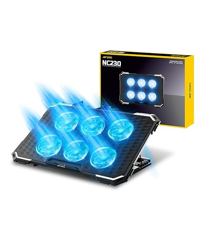 Ant Esports NC230 RGB Gaming Notebook Cooler, 10" - 17" + Gaming Laptop Cooling Pad for PC + USB Powered Fan + Very Stable and Silent + Compatible Mac and PS5/PS4