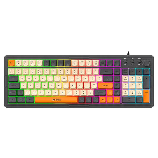 Ant Esports MK800 Pro Gaming Keyboard (Grey, Beige, Orange)