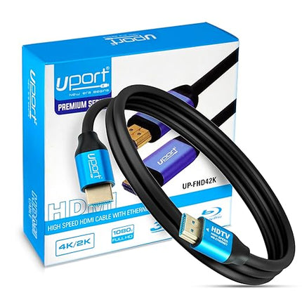 1.5 Meter 4K HDMI Cable with Ethernet, 4K/2K Ultra HD 1080P Resolution, 18 Gbps High Speed Transmission, Compatible with TV, Laptop, Monitor, Projector, Gaming Console, Blu-ray player & More