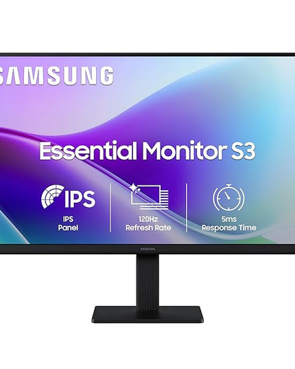 Samsung 24" (60.5 cm) 120hz Flat Monitor|IPS Panel|FHD 1080p (1920 x 1080)|120 Hz|5 ms|Dual HDMI Ports (2EA)|Super Slim Borderless Design|Game Mode|Eye Saver Mode|Wall Mountable|LS24F320GAWXXL|Black