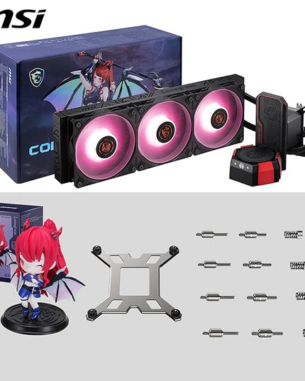 MSI CORELIQUID A17 MLG Edition AIO CPU Liquid Cooler - MLG Exclusive Figure, Figure Display Area, Full-Plane & Screwless Copper Base, Improved Water Channel Design, ARGB GEN2