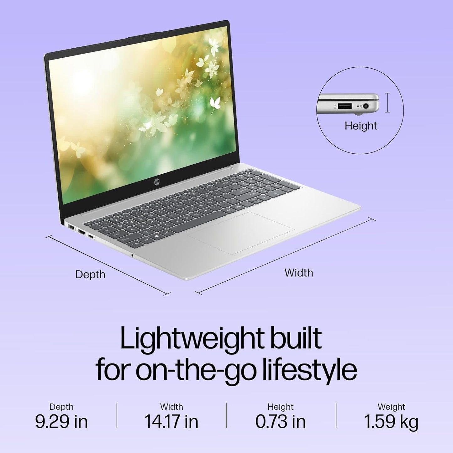 Laptop HP 15-fd0465TU - i3-1315U | 8GB Ram | 512 GB SSD |Win11+MSO | 15.6" FHD | Silver
