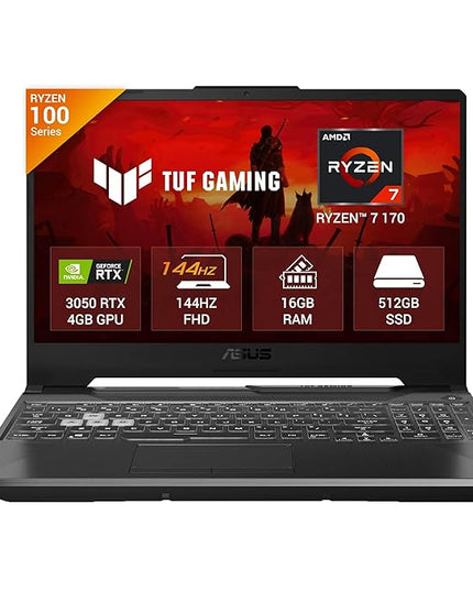 ASUS TUF A15 (2026), AMD Ryzen 7 170,RTX 3050-4GB,16GB RAM (Upgradeable),512GB SSD,FHD, 15.6"(39.6 cm),Windows 11,M365 Basic(1 Year),Office 2024, Graphite Black, 2.3 Kg, FA506NCQ-HN007WS,Gaming Laptop