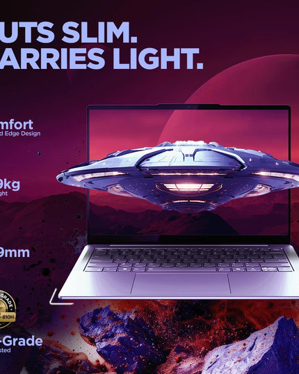 Lenovo Yoga Slim 7 Intel Core Ultra 7 155H 14"(35.5cm) WUXGA-OLED 400Nits Laptop (32GB RAM/1TB SSD/AI PC/2Wx4 Speakers/Windows 11/Office Home 2024/1Yr ADP Free/Grey/1.39Kg), 83CV00D3IN