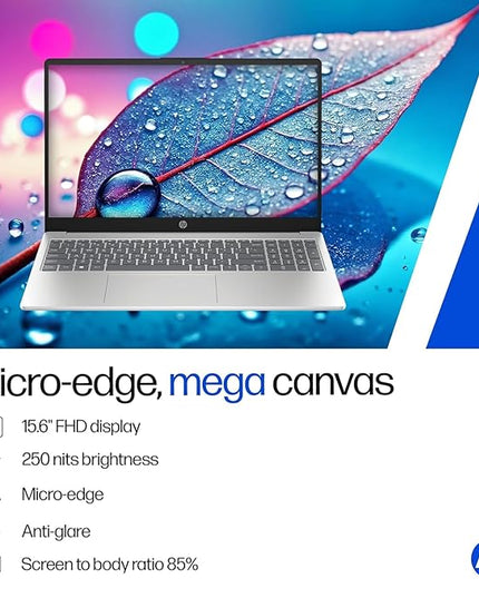 HP 15, AMD Ryzen 5 7520U (8GB LPDDR5, 512GB SSD) FHD, Anti-Glare, Micro-Edge, 15.6''/39.6cm, Win11, M365 Basic(1yr), Offic24, Silver,1.59kg, fc0805AU, FHD Camera w/Privacy Shutter, Backlit Laptop