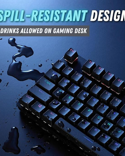RAPOO V500 PRO Full Size RGB Mechanical USB-A Gaming Keyboard -Spill Resistant, Anti-Ghosting, Conflict Free Design, Compatible with Windows, macOS - Black
