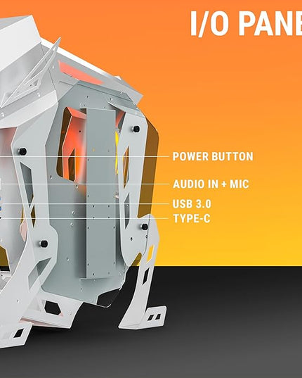 Ant Esports Cypher G5 Mid-Tower ATX Computer Case/Gaming Cabinet - White | Support, Micro-ATX, Mini-ITX | Pre-Installed 5 ARGB-PWM Remote Controlled Fans