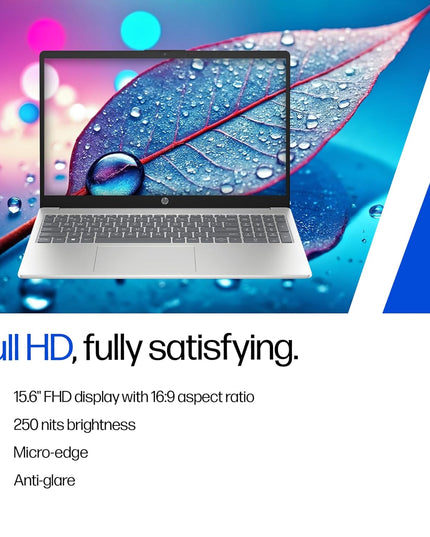 HP 15, 13th Gen Intel Core i3-1315U (8GB DDR4, 512GB SSD), FHD, Micro -Edge, Anti-Glare, 15.6''/39.6cm, Win11, M365* Office24, Silver, 1.59kg, fd0624tu, FHD Camera, UHD Graphics Laptop