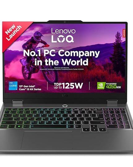 Lenovo LOQ 2024, Intel Core i5-13450HX, 13th Gen, NVIDIA RTX 4050-6GB, 16GB RAM, 512GB SSD, FHD 144Hz, 15.6"/39.6cm, Windows 11, Office Home 2024, Grey, 2.4Kg, 83DV018JIN, 1Yr ADP Free Gaming Laptop
