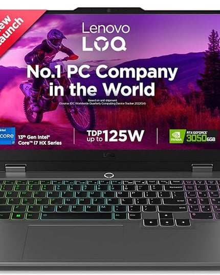 Lenovo LOQ Intel Core i7-13650HX 15.6" (39.6cm) 144Hz 300Nits FHD Gaming Laptop (16GB/512GB SSD/Win 11/NVIDIA RTX 3050 6GB Graphics/100% sRGB/Office 24/1Yr ADP Free/Grey/2.4Kg), 83DV018PIN