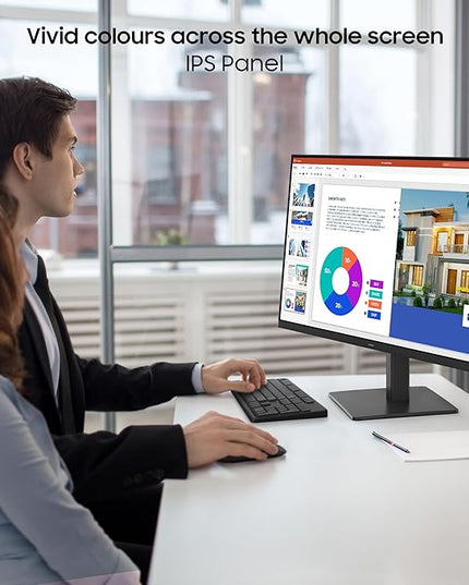 Samsung 24" (60.5 cm) 120hz Flat Monitor|IPS Panel|FHD 1080p (1920 x 1080)|120 Hz|5 ms|Dual HDMI Ports (2EA)|Super Slim Borderless Design|Game Mode|Eye Saver Mode|Wall Mountable|LS24F320GAWXXL|Black