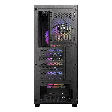 TAG Gamerz Stellar Elite Mid Tower Computer Case/Gaming PC Cabinet, Mesh Front with Oak Wood Accents, 4X 120mm Pre-Installed ARGB Fans, Supports ATX, M-ATX, ITX, 360mm Radiator, Thick Tempered Glass