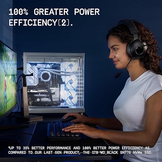WD_Black Western Digital SN7100 NVMe 1TB, Upto 7250MB/s R, 6900MB/s W, 5Y Warranty, PCIe Gen 4 NVMe M.2 (2280), Gaming Storage, Internal Solid State Drive (SSD) (WDS100T4X0E-00CJA0)