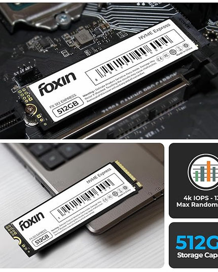 FOXIN SSD 512 GB NVMe | Internal Solid State Drive with Micron Chipset, SMI controller, M.2 PCIe 3.0 interface | Ultra-low Power Consumption | Read/Write Speed Upto 2100/1800 MB/s | 5 Yrs Warrant