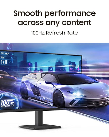 Samsung 27" (68.6 cm) S3 Flat Monitor|Super Slim Borderless Design|IPS Panel|FHD 1920 x 1080|100 Hz|5 ms|Ports-HDMI,VGA|Game Mode||Eye Saver Mode||Wall Mountable|LS27D300GAWXXL|Black