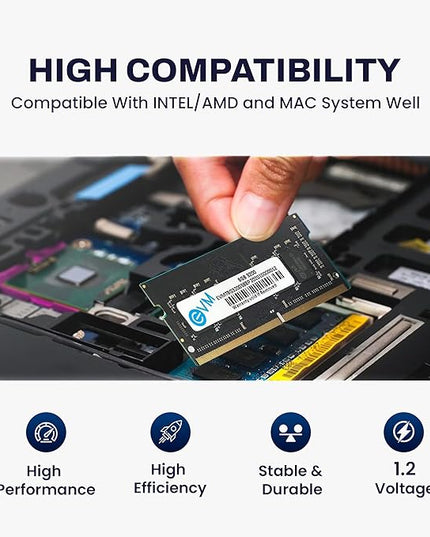 EVM 8GB DDR4 Laptop RAM 3200MHz - Unleash Your System's Full Potential - Perfect for Gamers, Office Work, and More - 10 Years Warranty