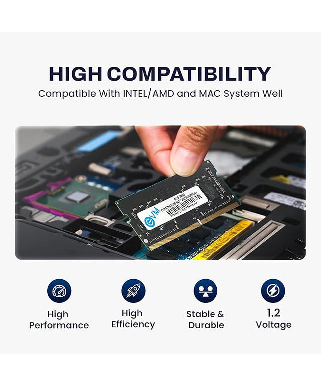 EVM 8GB DDR4 Laptop RAM 3200MHz - Unleash Your System's Full Potential - Perfect for Gamers, Office Work, and More - 10 Years Warranty