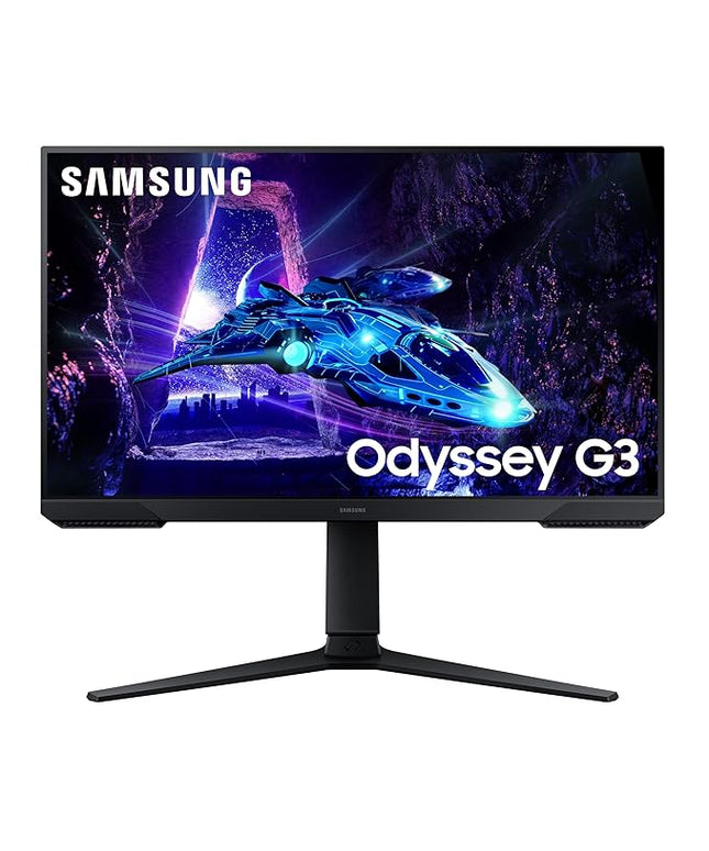 Samsung 24" (60cm) Odyssey G3 Gaming Monitor|FHD 1920 X 1080|180Hz|1ms(MPRT)|AMD Freesync|Ports-DP,HDMI|DP Cable|16.7 Million Colors|Height-Tilt-Pivot Adjustable Stand|Bezeless|LS24DG300EWXXL|Black