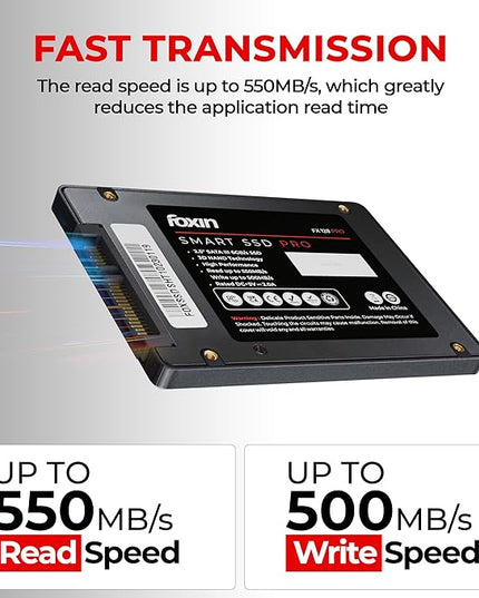 Foxin 128 GB PRO SSD | Hard Disk with 3D NAND Technology & 2.5 Inch SATA III 6GB/S | Read Speed 550mbps, Write Speed 500 mbps | 5 Years Warranty