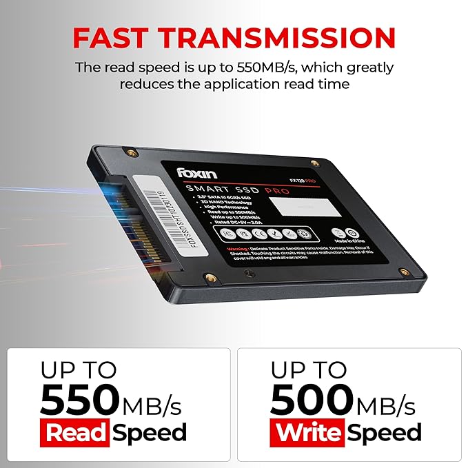 Foxin 128 GB PRO SSD | Hard Disk with 3D NAND Technology & 2.5 Inch SATA III 6GB/S | Read Speed 550mbps, Write Speed 500 mbps | 5 Years Warranty