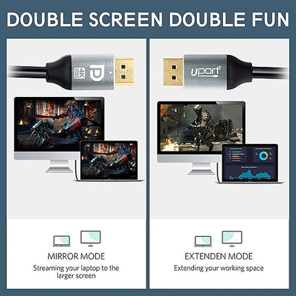 1.8 Mtr Display Port 2.0 Cable Dp to Dp Cable, 4K@60Hz UHD Resolution, 18 GBPS Transmission Speed, Compatible with Laptop, TV, Projector and Monitor, Male to Male