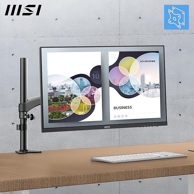 MSI PRO MP273U 27 Inch UHD Office Monitor - 3840 x 2160 IPS Panel, PIP/PBP, Wide Color Gamut, Eye-Friendly Screen, Built-in Speakers, Tilt-Adjustable - HDMI 2.0b, DP (1.4a)