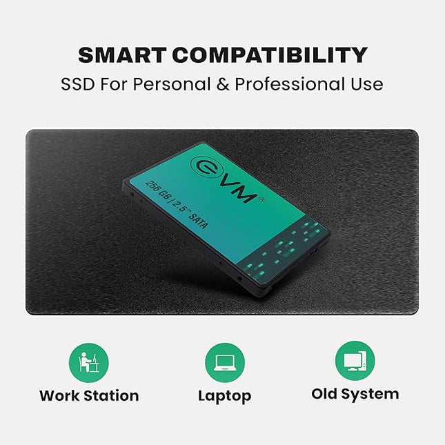 EVM 256GB 2.5-Inch SATA III Internal SSD – 550MB/s Read & 500MB/s Write, 3D NAND, 5-Year Warranty, Laptop & Desktop Solid State Drive (EVM25/256GB)