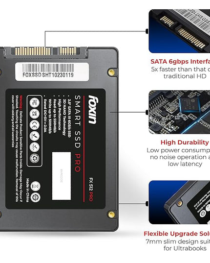 Foxin FX 256 GB PRO SSD TLC 3D NAND Technology 2.5 Inch SATA III 6GB/S Internal Solid State Drive