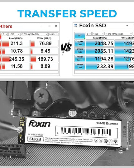 FOXIN SSD 512 GB NVMe | Internal Solid State Drive with Micron Chipset, SMI controller, M.2 PCIe 3.0 interface | Ultra-low Power Consumption | Read/Write Speed Upto 2100/1800 MB/s | 5 Yrs Warrant