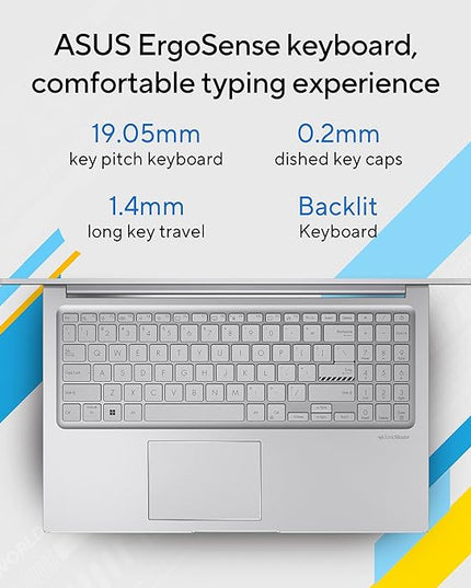 ASUS Vivobook 15, 13th Gen, Intel Core i3-1315U, 16GB RAM, 512GB SSD, FHD, Anti-Glare, 15.6", 39.6 cm, Windows 11 Home, M365 Basic(1yr)* Office24, Cool Silver, 1.70 kg, X1504VA-BQ341WS, Laptop