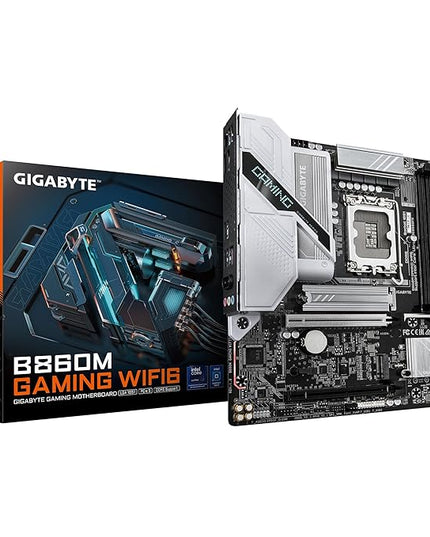 GIGABYTE B860M Gaming WIFI6 Micro-ATX Motherboard – LGA1851, DDR5 9066(OC), PCIe 5.0, .5GbE LAN, Wi-Fi 6, Bluetooth 5.3