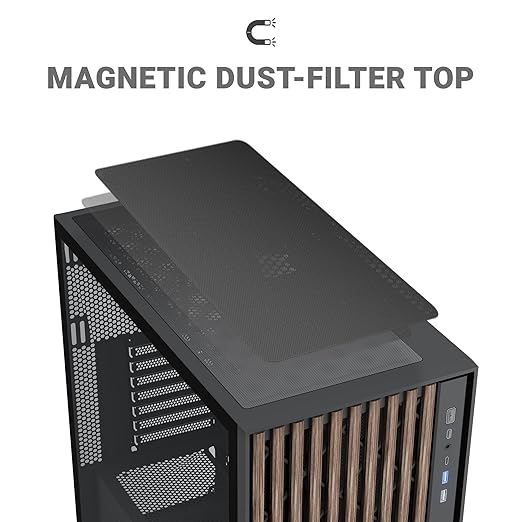 Ant Esports Zen Wood C3 Mid-Tower Computer Case/Gaming Cabinet - Black | Support ATX, Micro-ATX, Mini-ITX