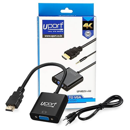 HDMI to VGA Converter Adapter Cable 1080P with 3.5 mm Audio, HDMI to VGA Adapter (Male to Female) for Computer, Laptop,Desktop, PC, Monitor, Projector, Full HDTV, Media Players – Black