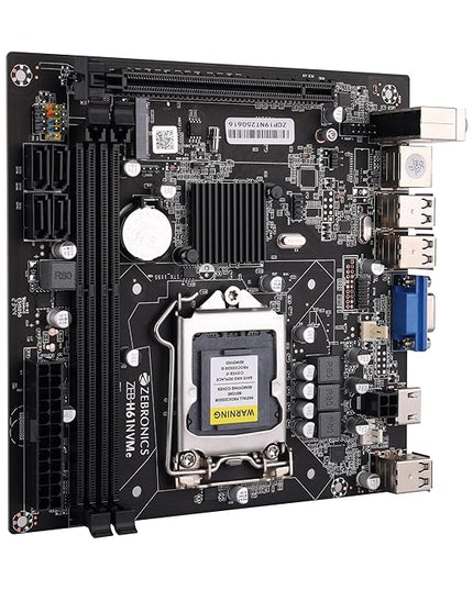 ZEBRONICS H61-NVMe Micro-ATX Motherboard for LGA 1155 Socket, Supports Intel 2nd & 3rd Generation Processors, M.2 Slot, 5.1 Audio, DDR3 1600 MHz, Ports (RJ45 | SATA | USB | HDMI)