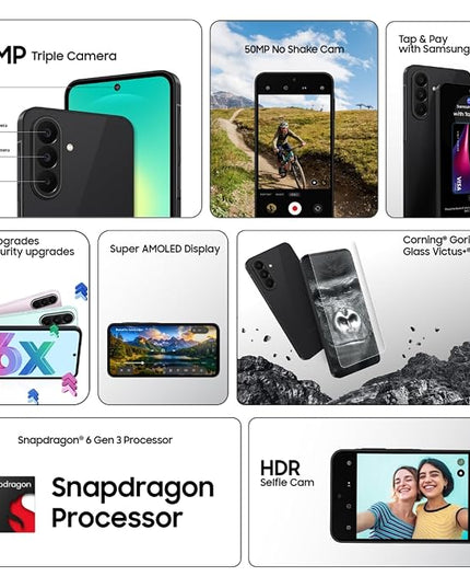 Samsung Galaxy A27 5G (Black, 8GB RAM, 128GB Storage) | 50MP No Shake Triple Camera | Snapdragon 4nm Processor | LPDDR5x | UFS 3.1 Storage | 6 Gen OS Upgrades | Super AMOLED Display